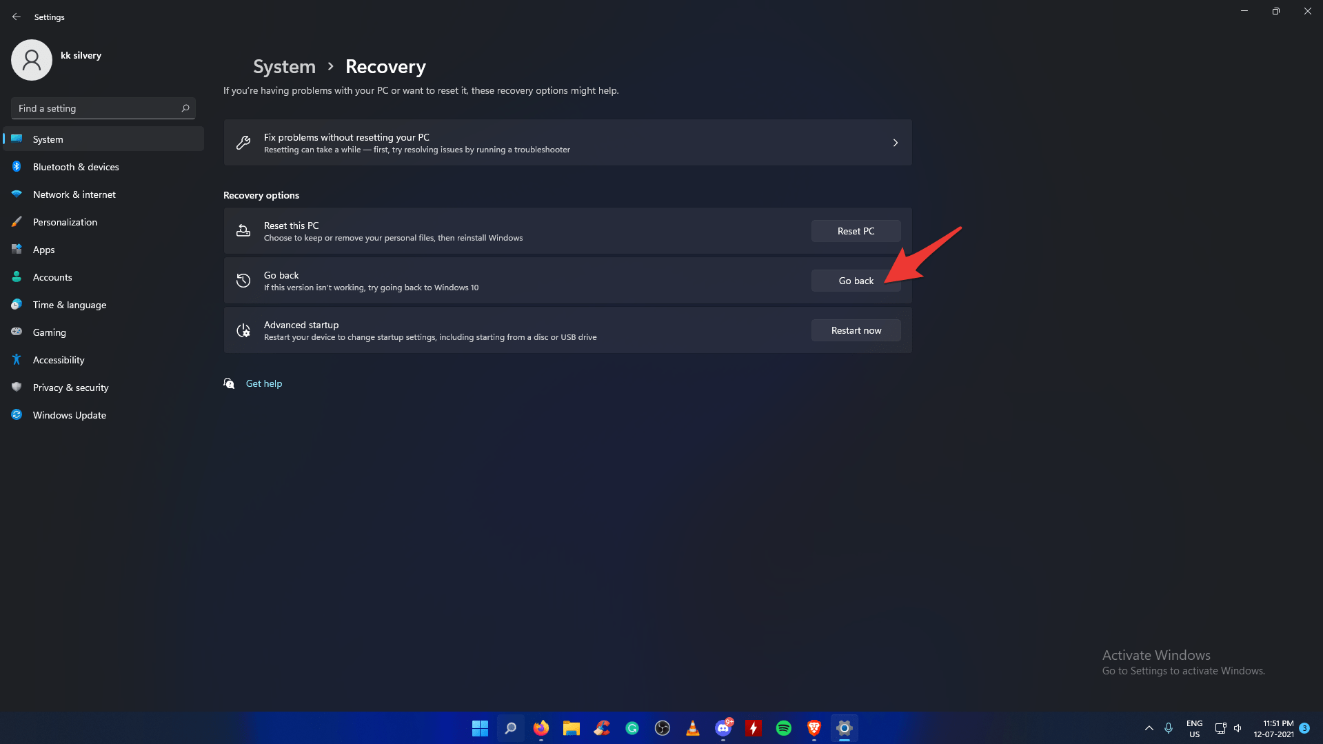 How to Roll Back Windows 11 to Windows 10? 4 Click on “Go back” to continue