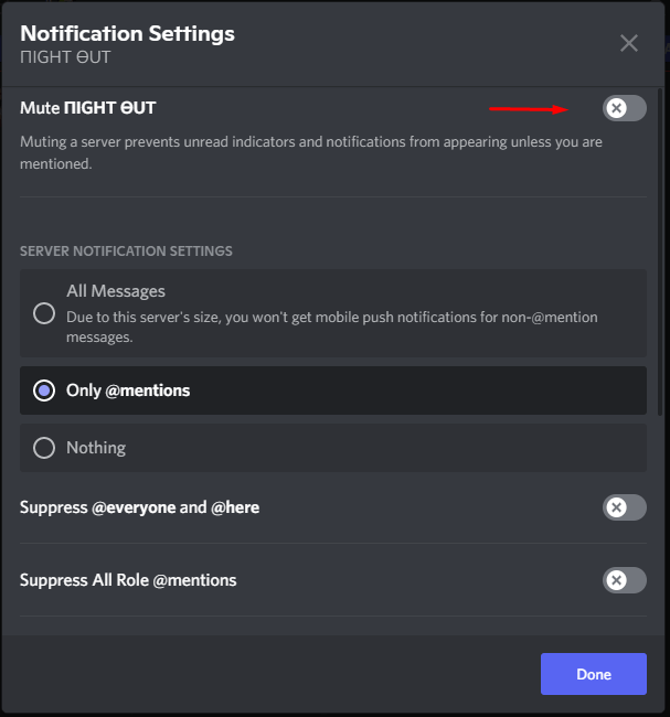 How to Turn OFF Discord Notifications for Android and iOS? 3 Click on “Mute (Server Name)” to enable it.