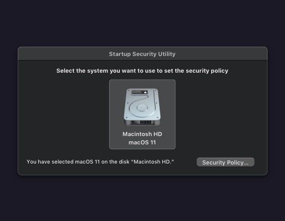  Click the Security Policy