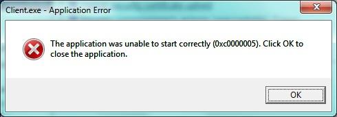 0x0000005 Error Fix on Windows 4 Client.exe