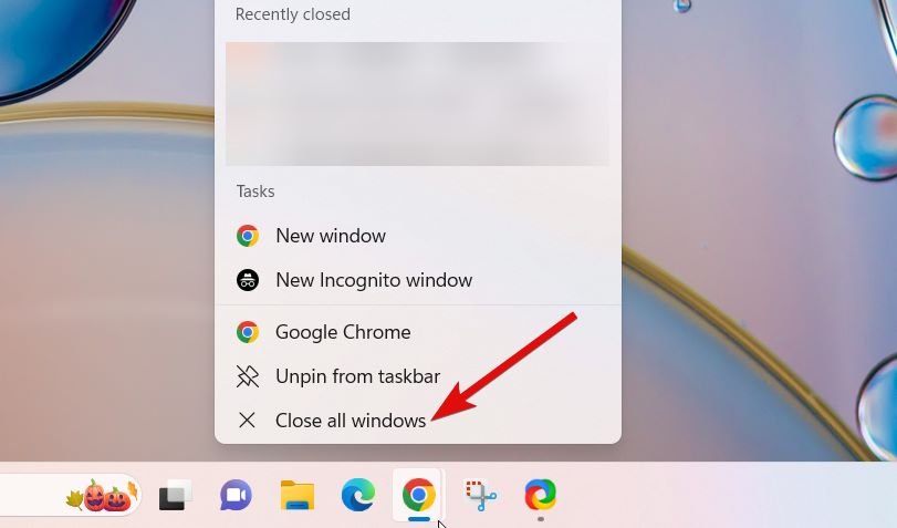 How to Close All Apps Once in Windows 11? 2 Close all windows from the context menu