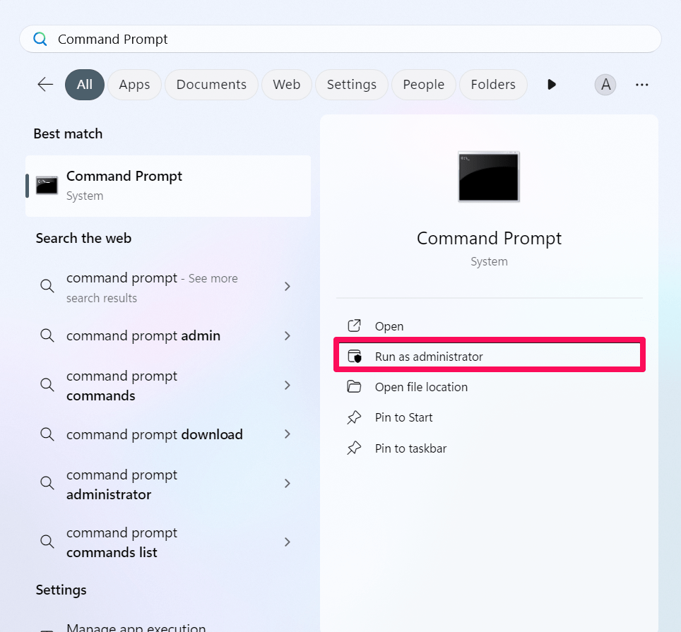 How to Force Delete a File or Folder in Windows 11 2 Run Command Prompt as an administrator