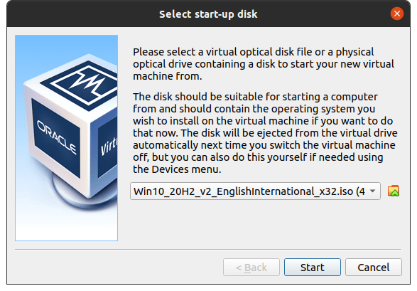 How to Run and Use Windows 10 in Linux PC? 25 Confirm the Windows 10 ISO file and then click on the “Start” button to begin the installation