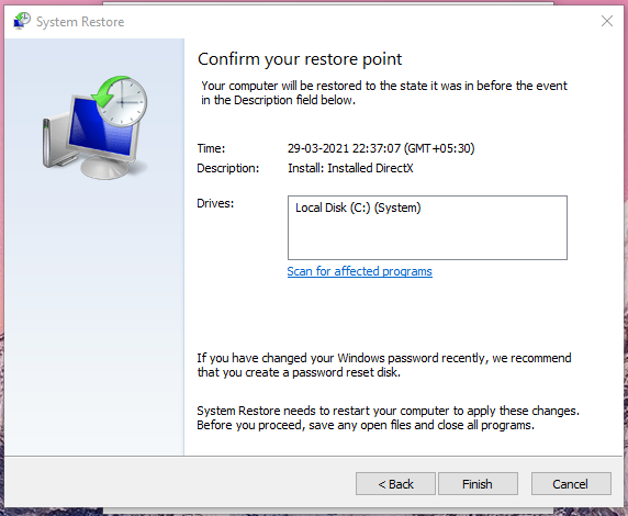 How to Fix Windows Error Code 0x6D9? 18 Confirm your restore point