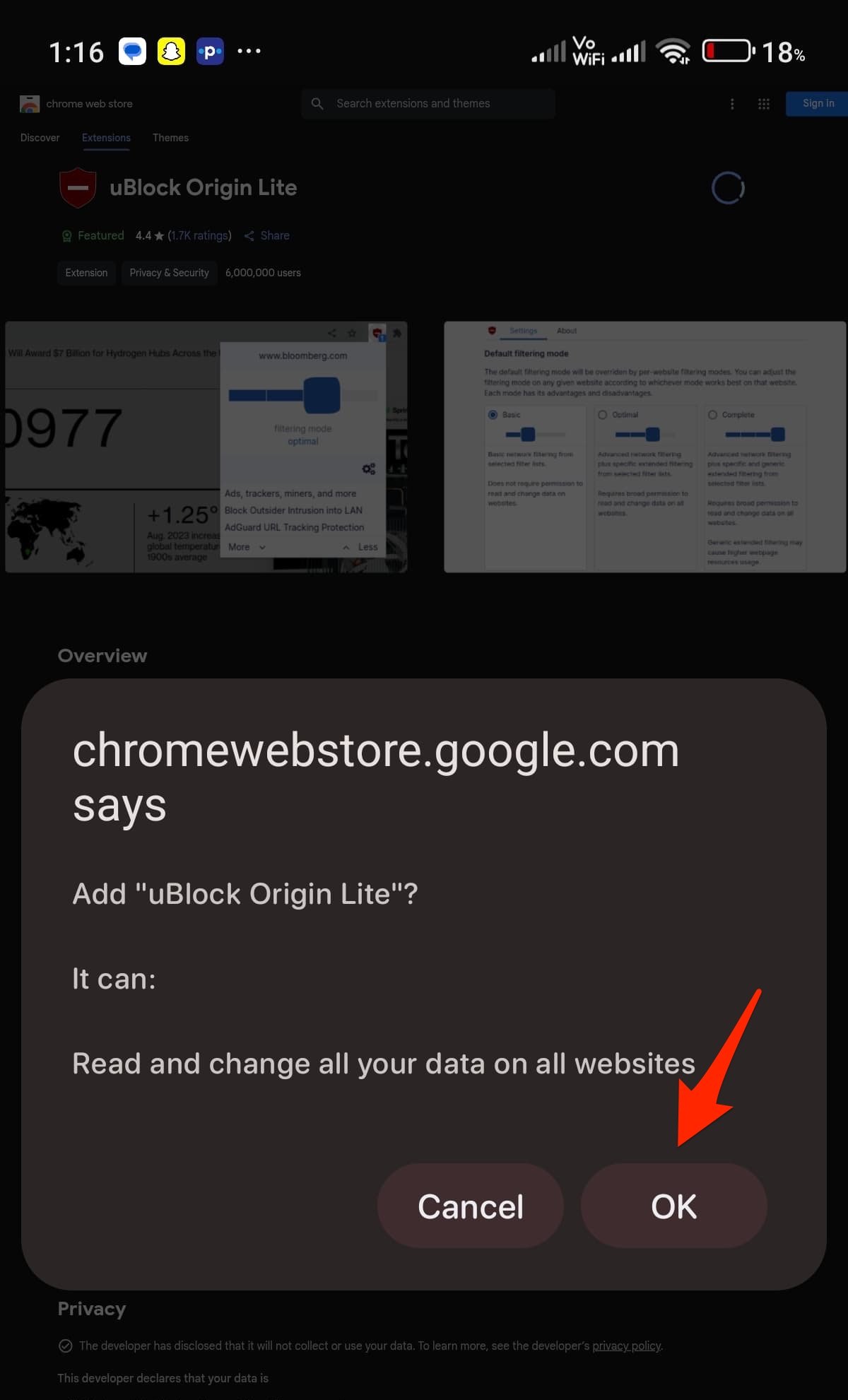 Best Kiwi Alternative: Install Chrome Extensions on Android 5 Confirm_Extension_Installation