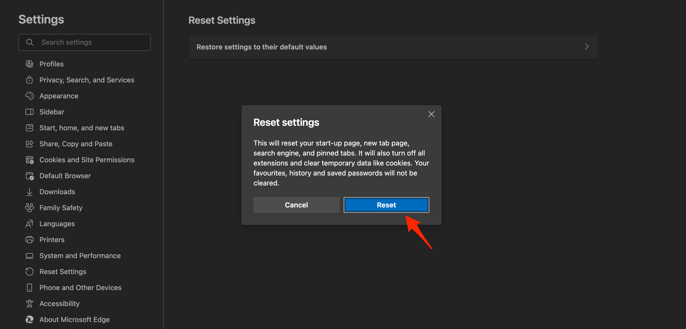 Bing Not Working on Edge Browser: Here's How to Fix it! 11 Confirm by clicking on the Reset button