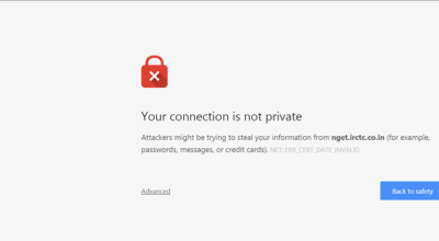 Connection not private error fix