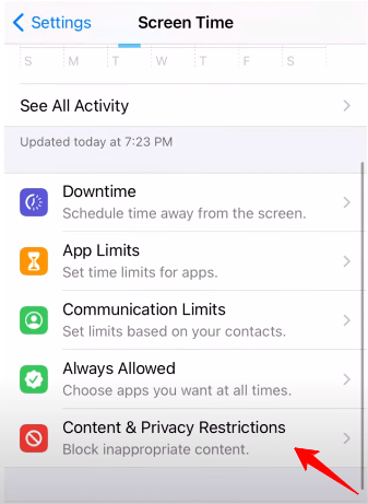 Content and Privacy Restrictions