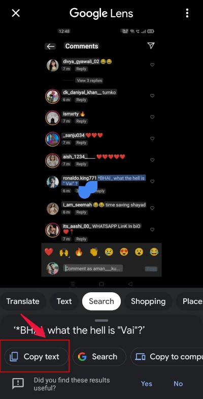 How to Copy Instagram Comments 6 Copy Text