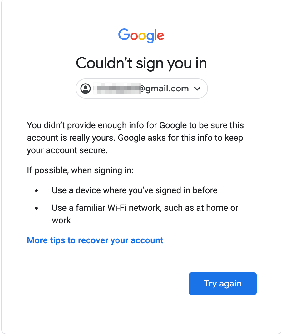 Couldn’t Sign You in: How to Recover Google Account? 2 Couldn’t Sign You in Google Account