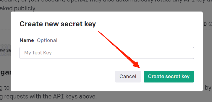 How to Use Voice Control With ChatGPT on Android? 3 provide a name for your secret key and hit the "Create secret key" button