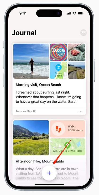 How to Use the Journal App on iPhone 3 Firstly, click on the + icon