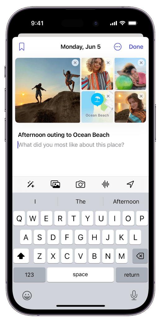 How to Use the Journal App on iPhone 5 Add a few lines of text of your wish