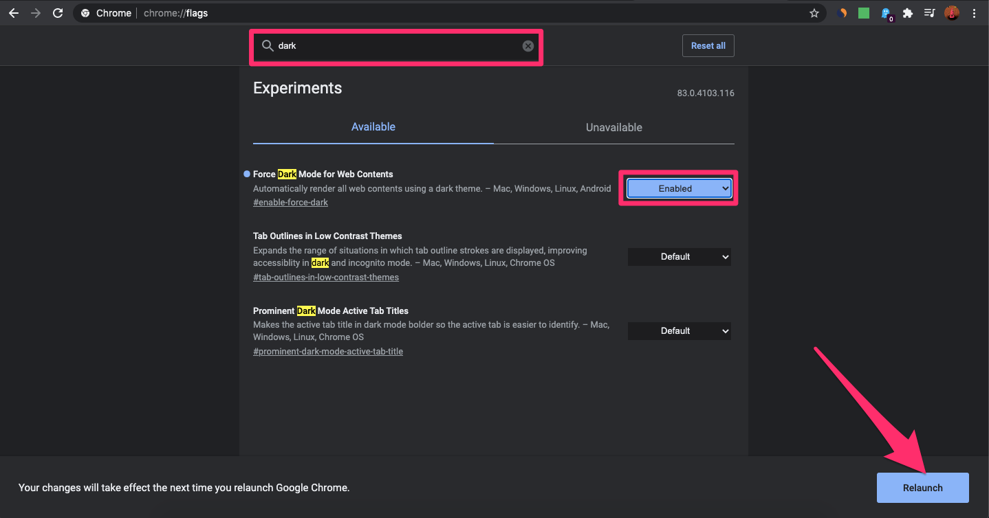 Dark Mode in Google Search Results on Chrome 3 Dark Mode in Chrome Flags