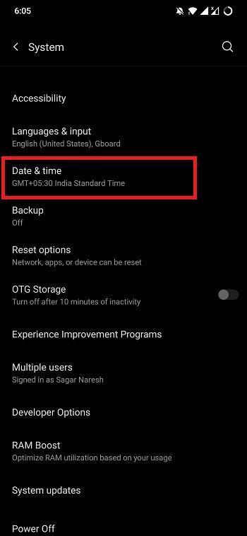 Data & Time Settings