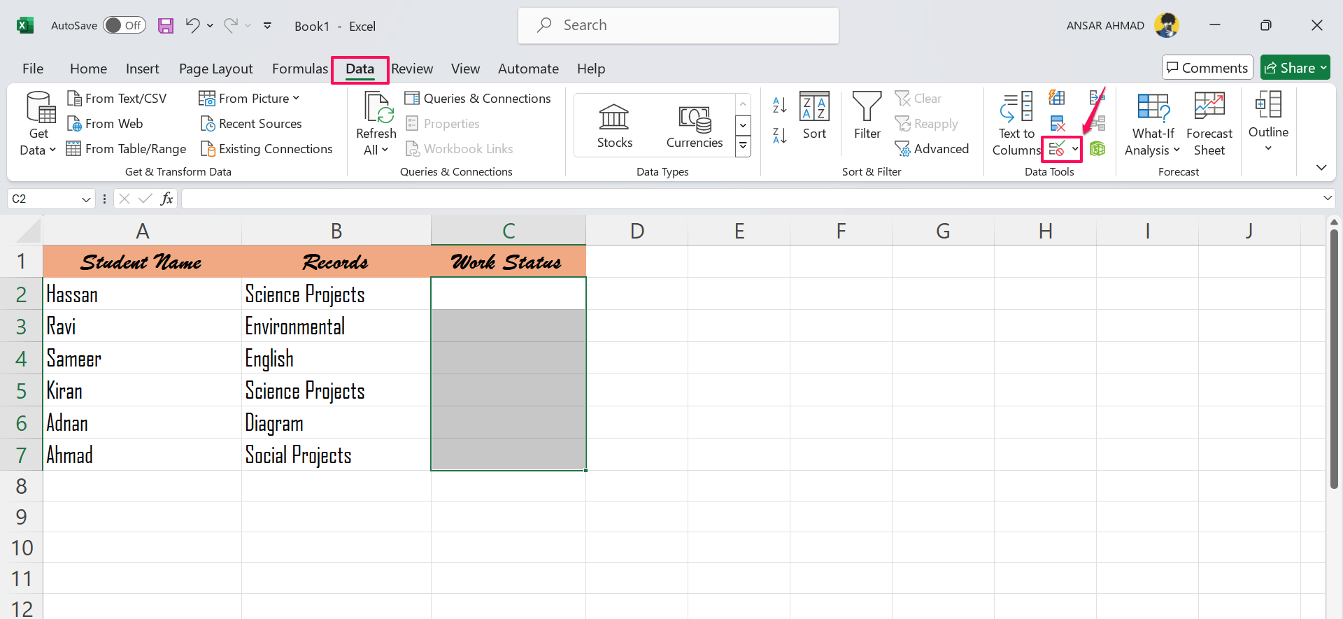 How to Create a Drop Down List in Microsoft Excel 18 Click the Data Validation icon