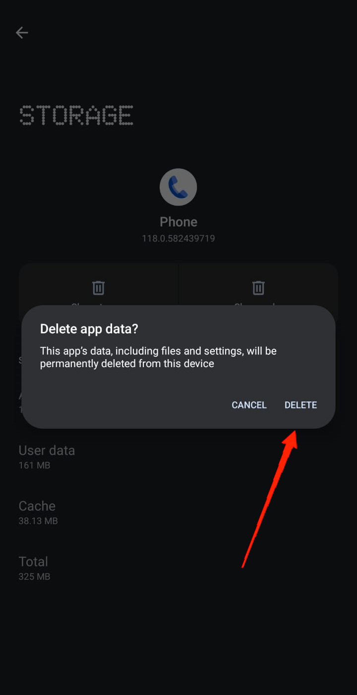 How to Fix Pixel 8 Pro Incoming Calls Going to Voicemail Without Ringing 24 tap on the Delete option on the Delete app data pop-up window