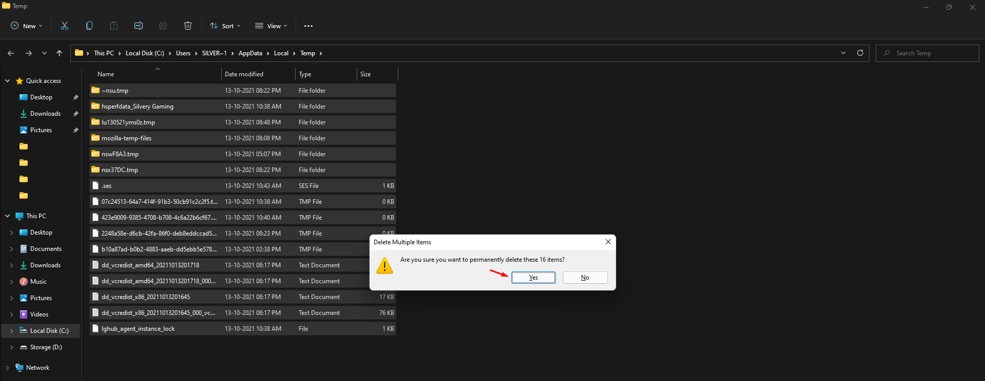 Delete Temp