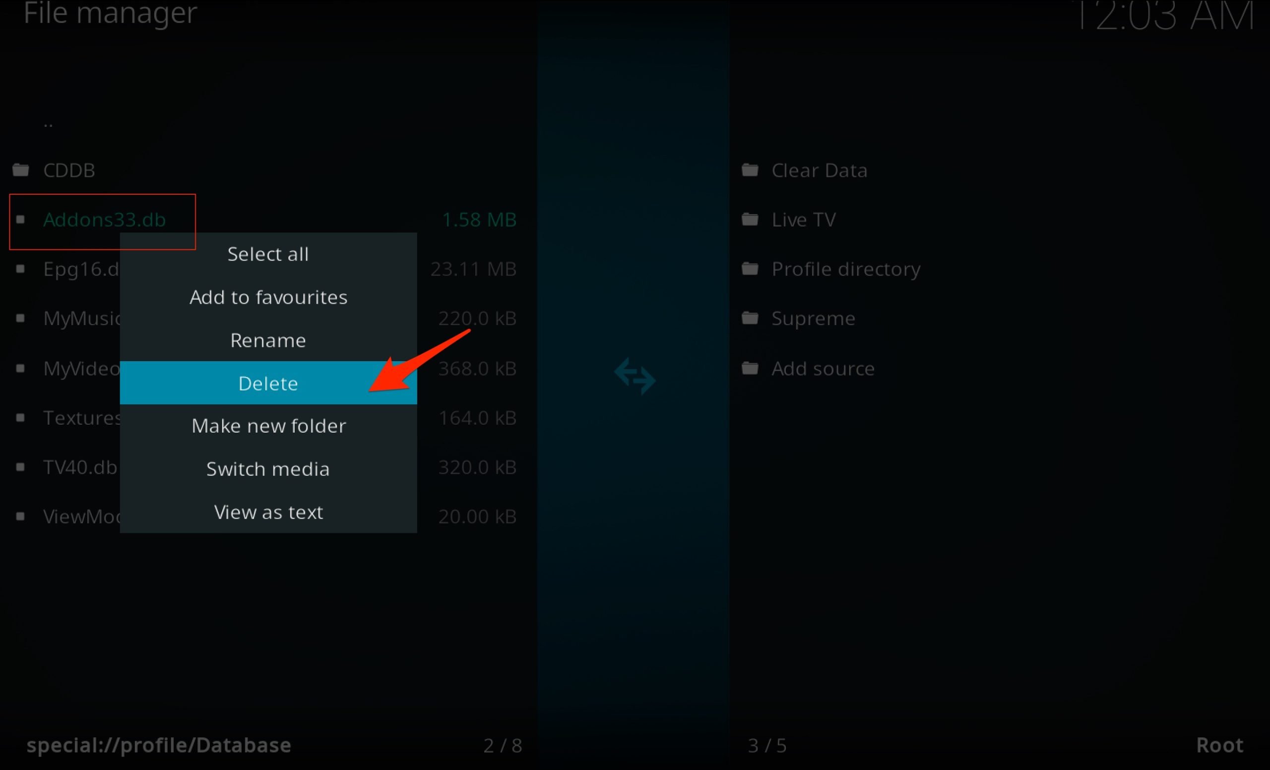 How to Fix Playback Failed on Kodi for MacBook? 21 Delete Database Addon