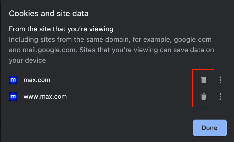 How to Fix Max.com Can't Login to Web Browser? 6 Delete Max.com Cookie Data