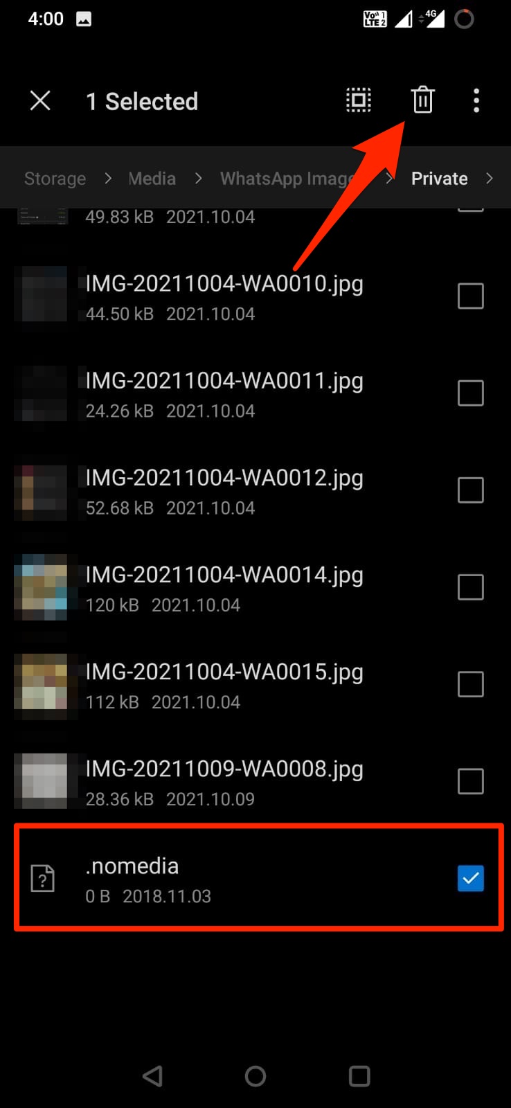 Delete .nomedia file