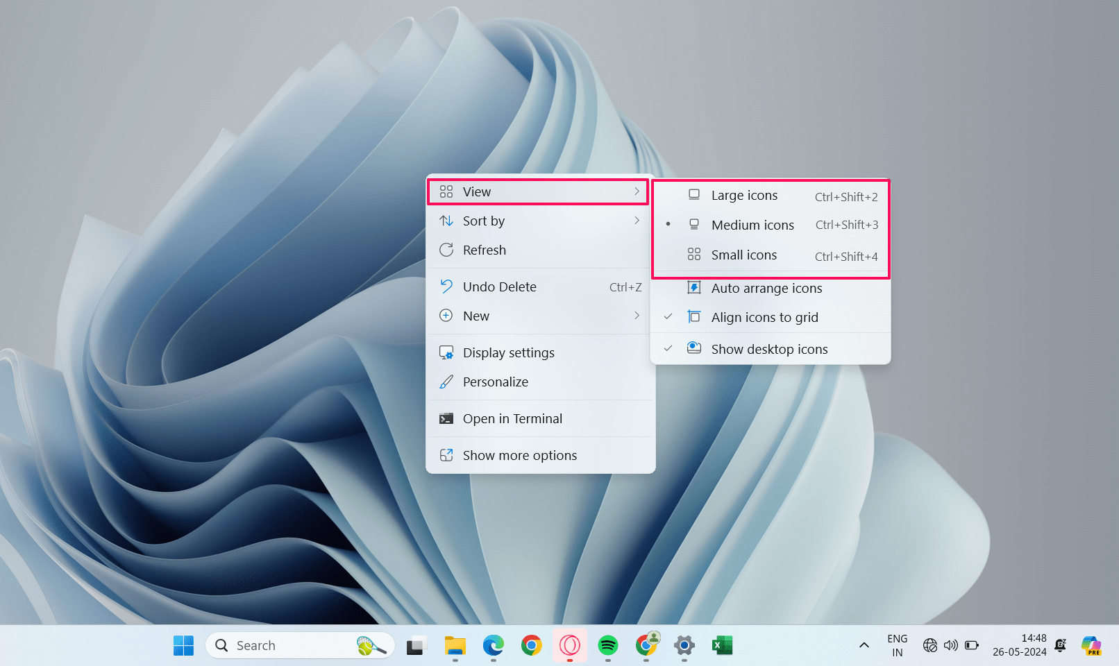How to Customize Icons on Windows 11 16 Change icon size on the desktop page