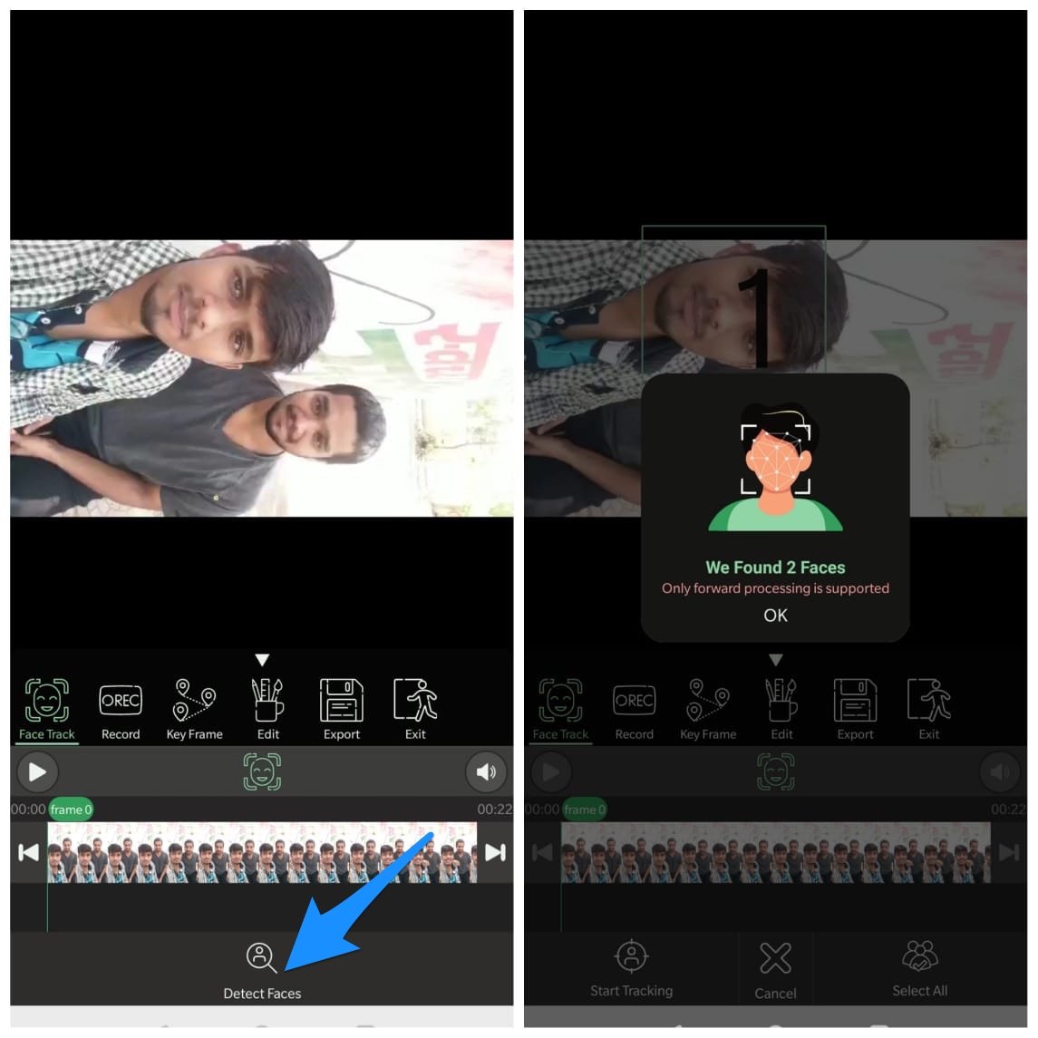 How to Blur or Hide Faces on Video on Android? 2 Detect Face