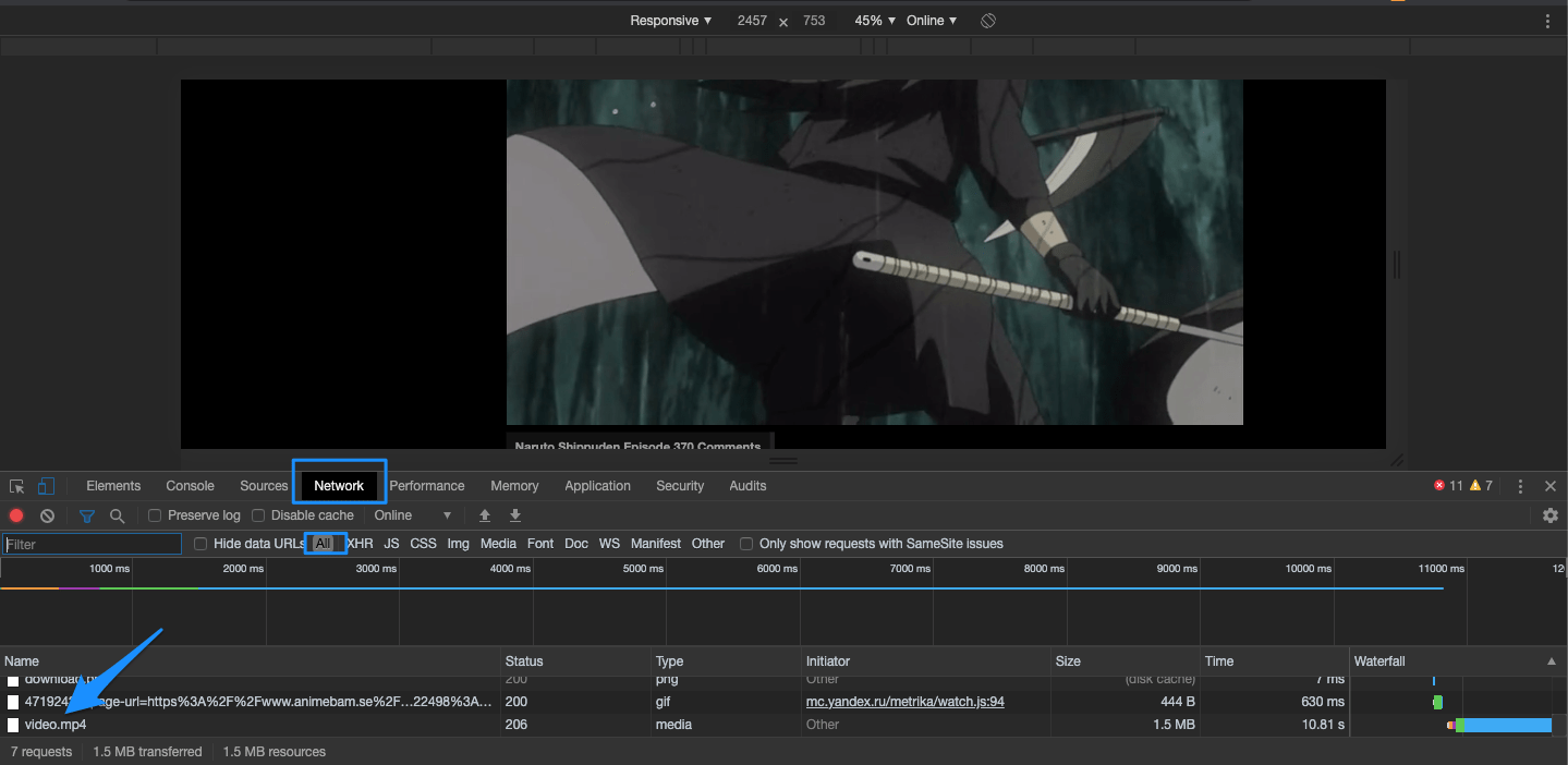 Download Videos from Any Website: Grab Embedded Videos 3 Developers_Console_Network