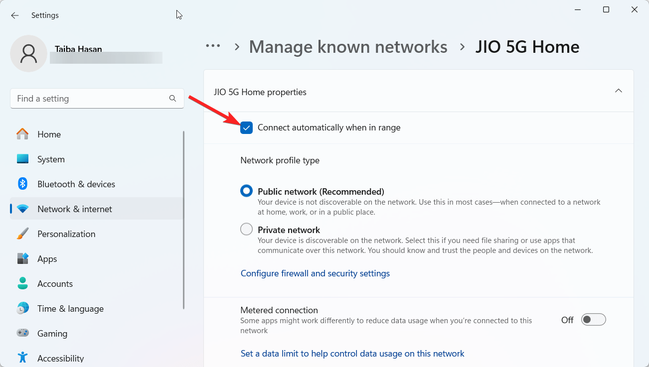 Disable Connect automatically when in range option