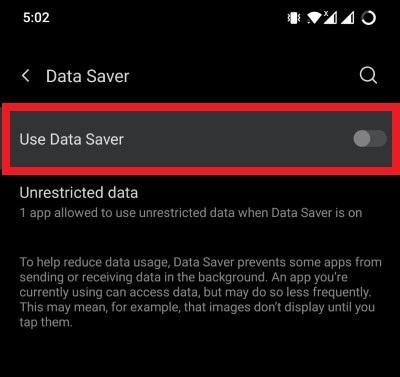 How to Fix WhatsApp Isn't Responding Error Android? 9 Disable Data Saver