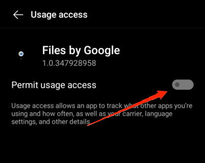 permit usage access for digital wellbeing