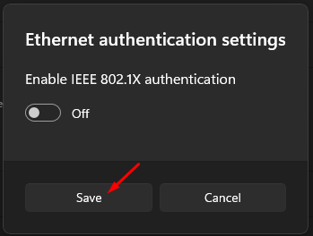 Click on the button to disable EAP