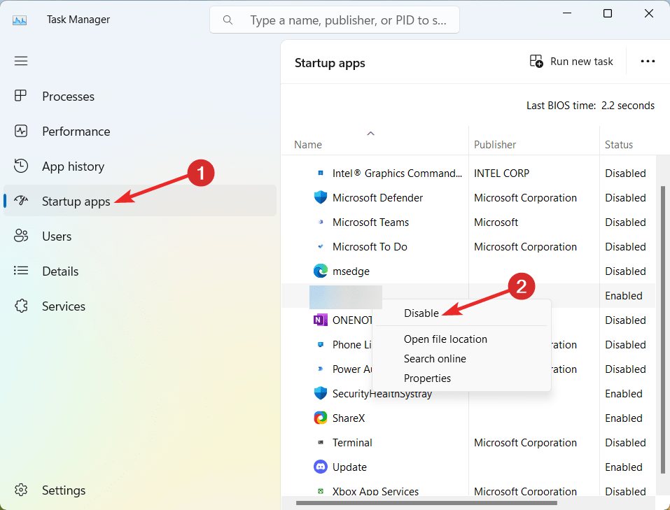How to Fix Missing Cellular Option in Windows 11? 26 Disable Startup apps