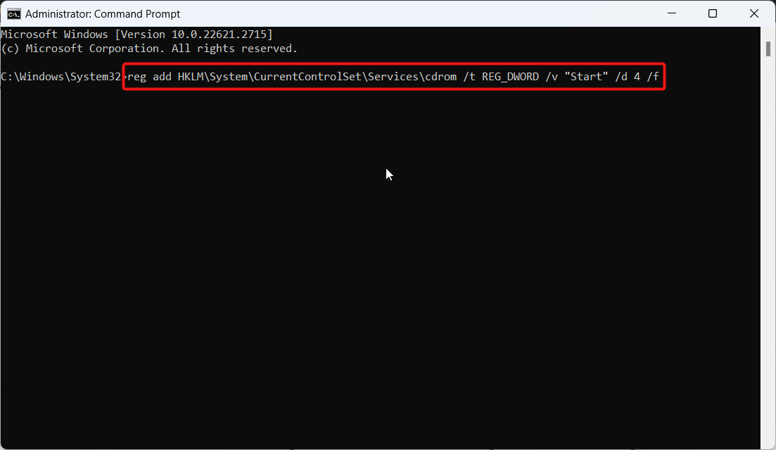 Disable USB ports using command prompt