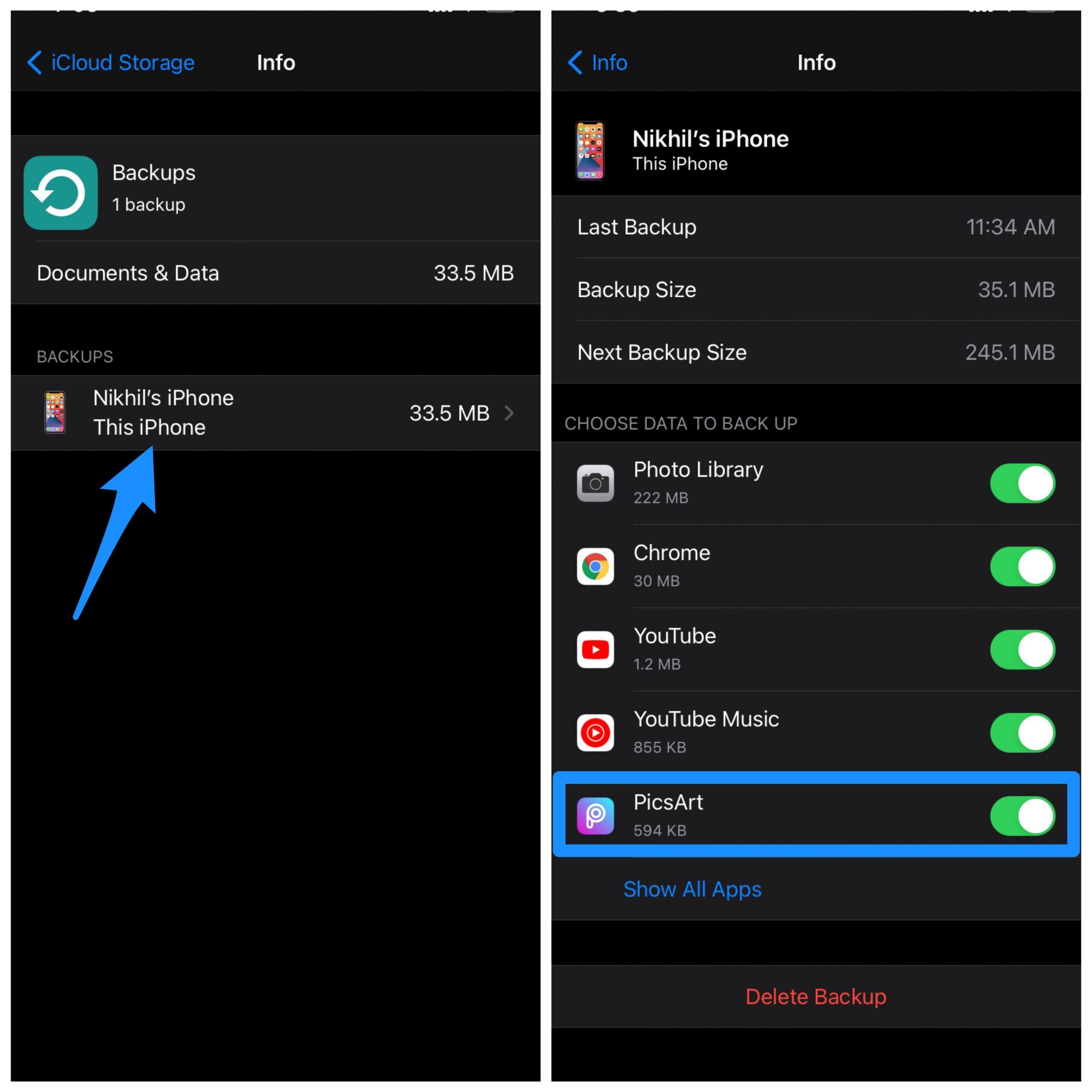 How to Clear Data of App on iPhone? 7 Disable_backup