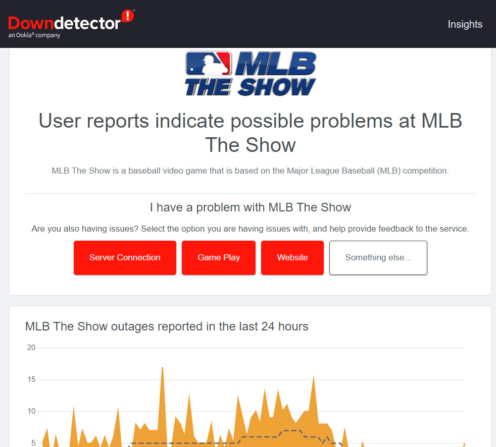 How to Fix MLB The Show 22 Not Connecting to Servers? 2 DownDetector MLB The Show 22