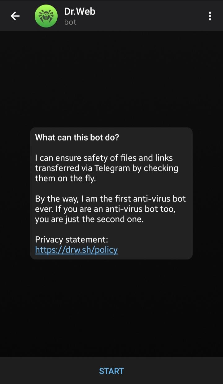 Top Best Telegram Bots to Enhance your Messenger 7 Dr.Web