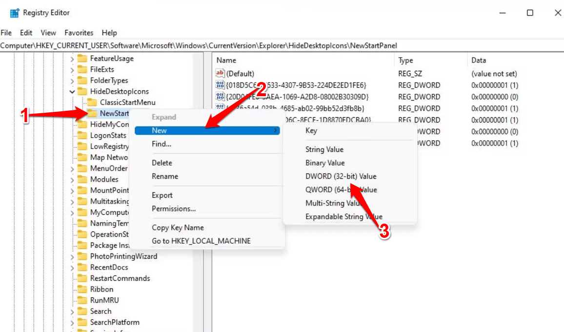 How to Remove the Spotlight Wallpaper Icon from Windows 11? 3 DWORD (32-bit) Value.