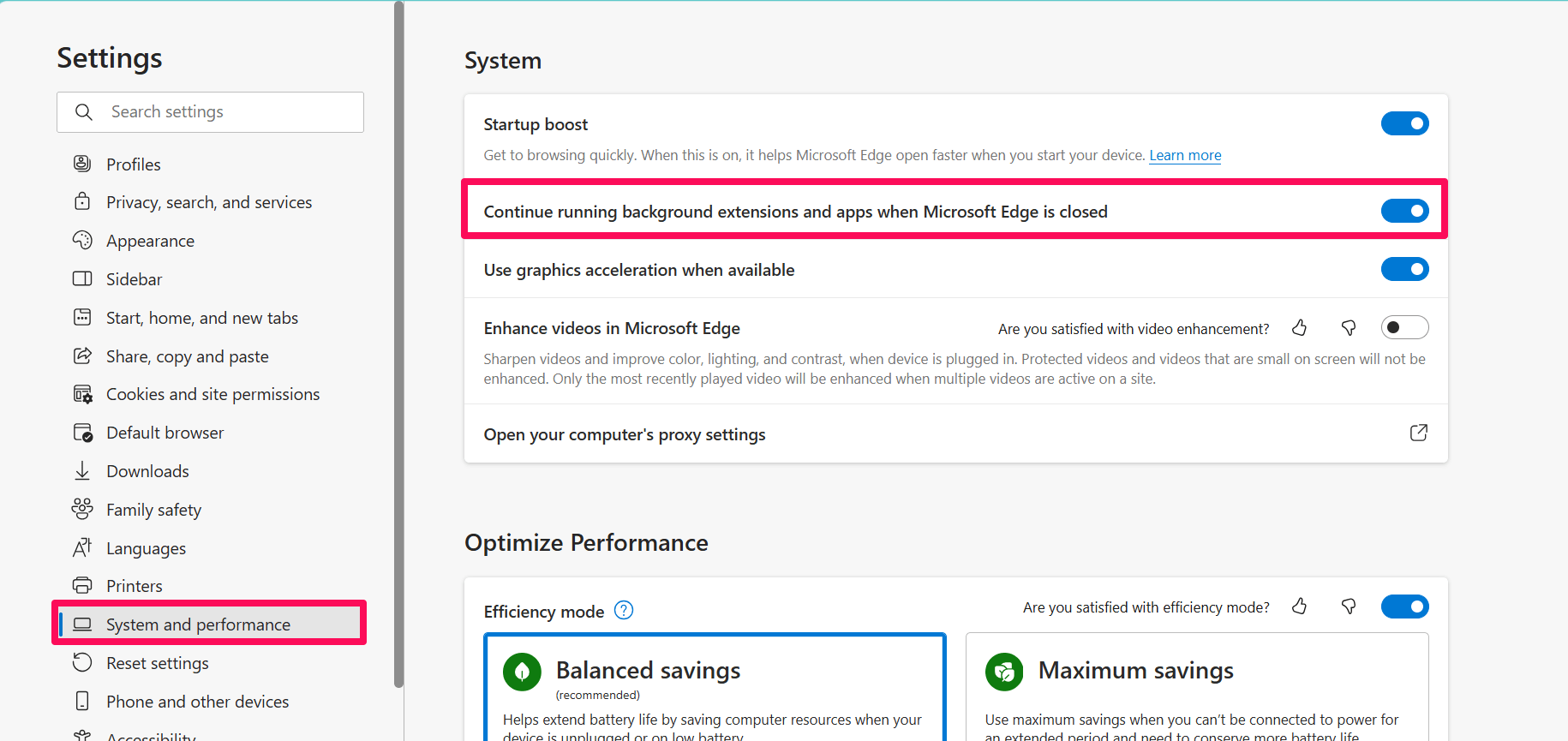 How to Turn On or Off Startup Boost in Microsoft Edge 4 Click on the Continue running background extensions and apps when Microsoft Edge is closed toggle