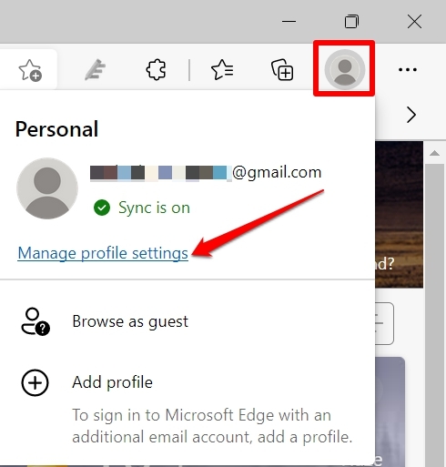 How to Fix Microsoft Edge Not Syncing? 5 Edge browser manage profile settings