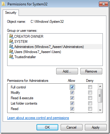 How to Delete System 32 Windows (C:) Drive Files? 5 Edit the Username and Permissions