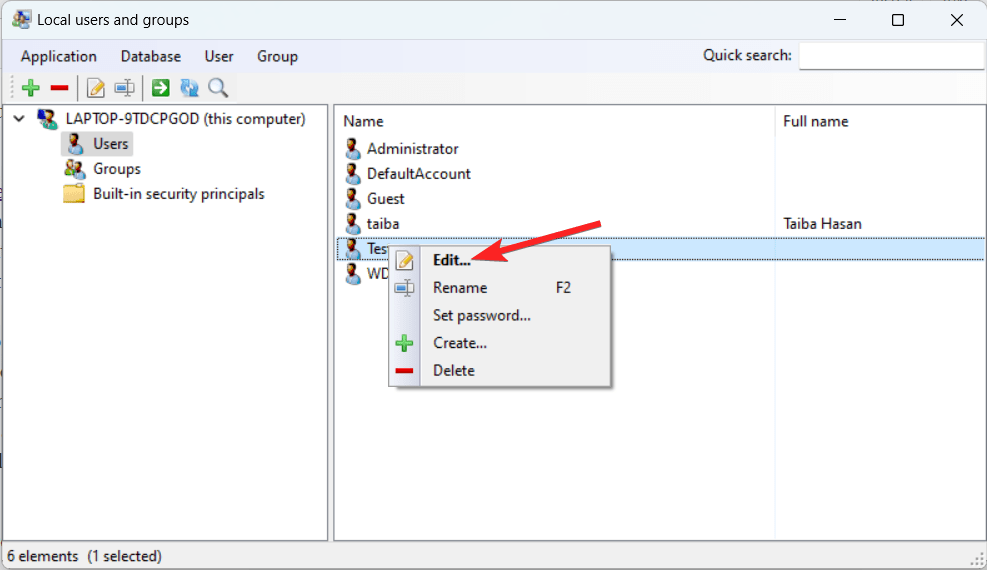 How to Add a Guest Account in Windows 11 6 Edit the user account on lusrmgr tool