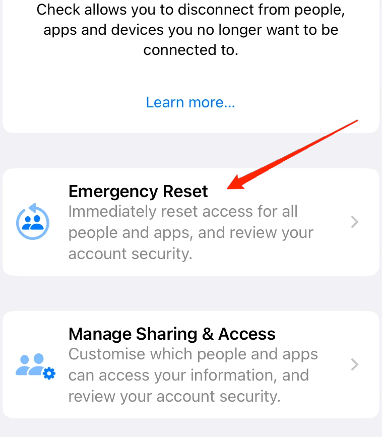 emergency reset safety check 