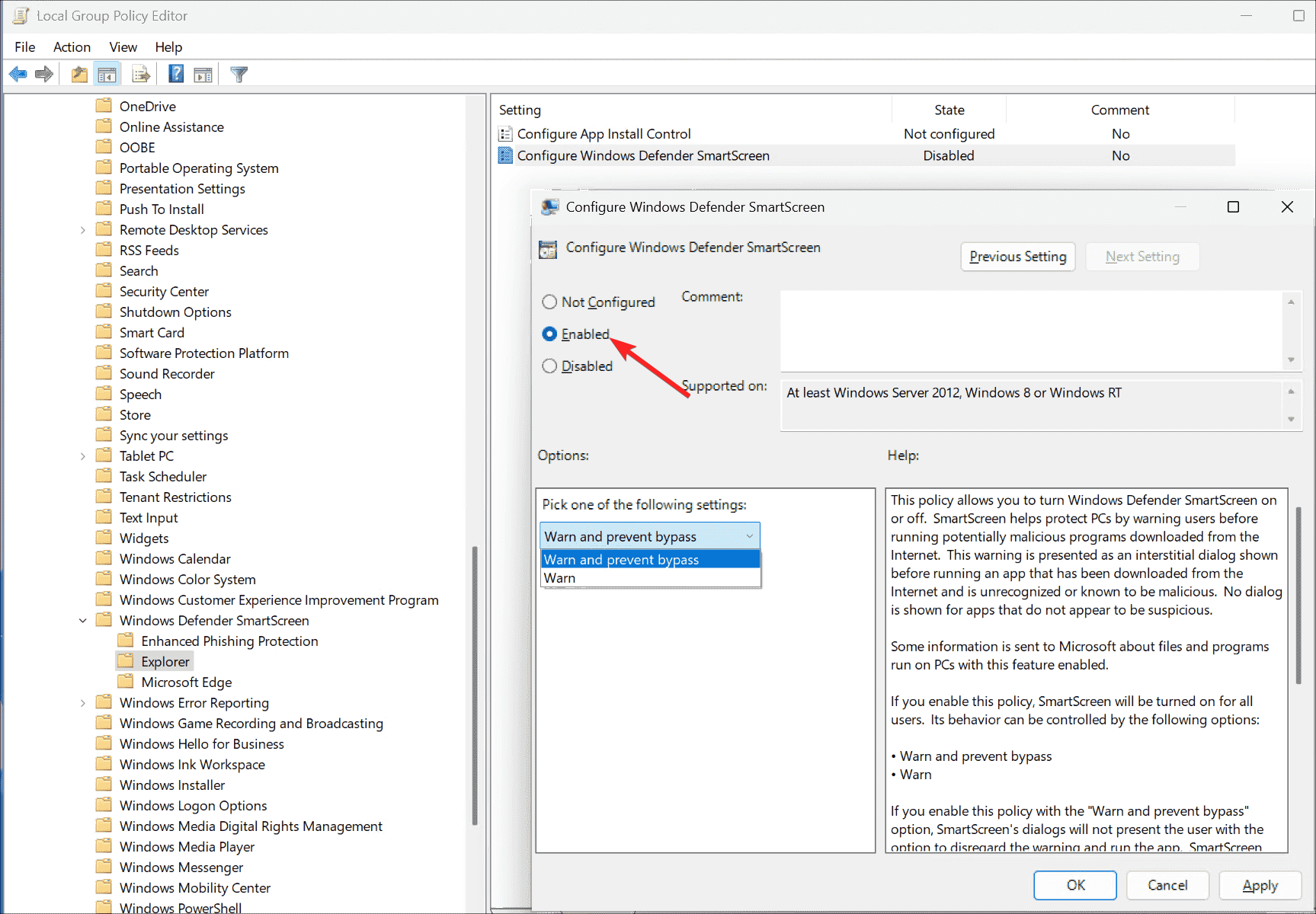 How to Enable and Disable SmartScreen Filters in Windows 11 5 Enable Configure Windows Defender SmartScreen option