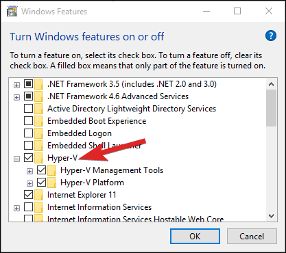How to Install and Use BlueStacks on Windows 11? 3 Enable Hyper V in Windows features window