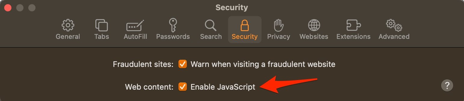 Enable JavaScript Safari Mac