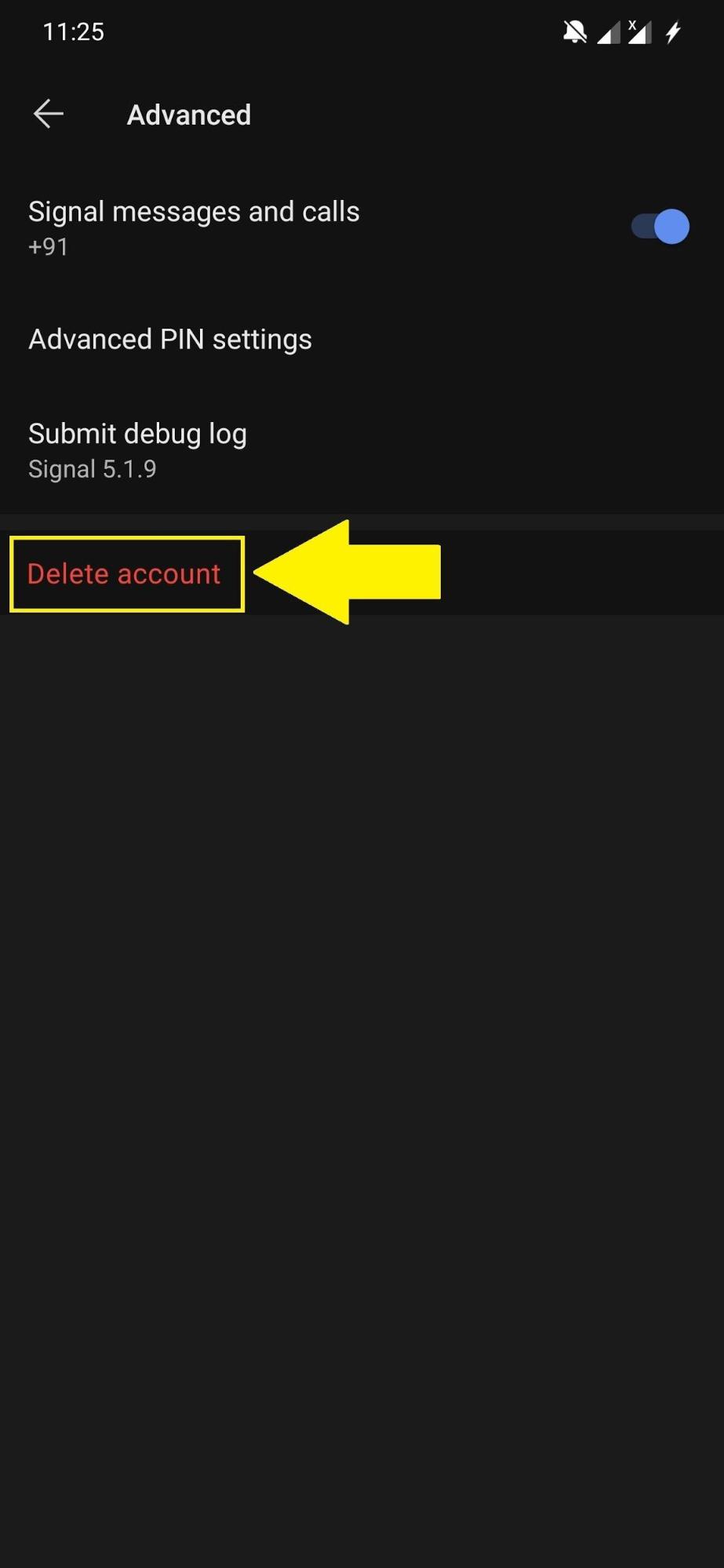 How to Permanently Delete Signal Account? 3 Enter Delete