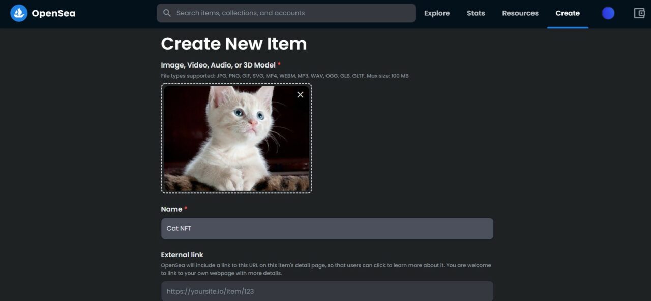 Make Money: How to Create and Sell NFT? 4 Enter Details