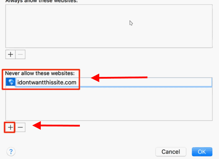 How to Block Website in Safari for Mac? 5 Enter websites to block access to