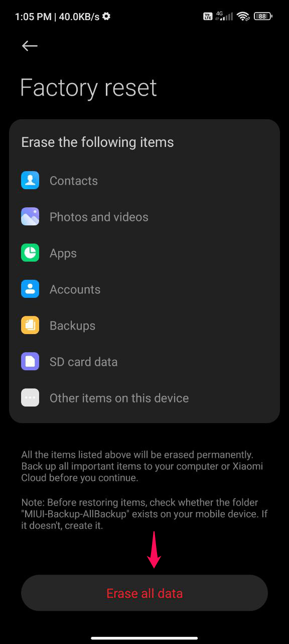 Factory Reset